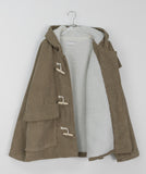 Taomi Fleece Corduroy Duffel Hood Half Coat
