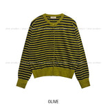 Muted color matching stripe cardigan