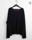Lopeun boat neck net loose fit long sleeve knit
