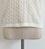 Rael Cable Color Matching Open Collar Knit