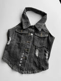 [MADE] Corset Denim Halter Top