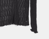 Cellu mesh see-through long-sleeved cardigan