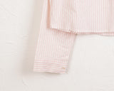 Eiteun Stripe Cotton Crop Long Sleeve Shirt