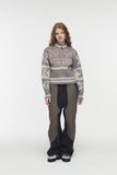 [2-WAY] RIBBON CROP Knit Zip-up