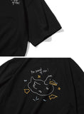 Rain Duck Embroidery Short Sleeve T-shirt
