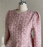 Berin Tweed Puff Peplum Blouse