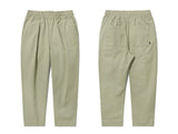Deep tuck loose fit tapered banding pants