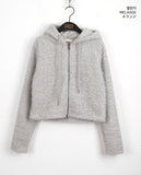 Anko Mohair Angora Two-Way Hood Zip-Up Cardigan