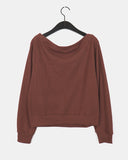 Kento waffle pocket off-shoulder sweatshirt