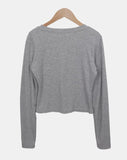 Mien Round Button Long Sleeve Cardigan