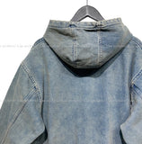 Light washed denim hooded jacket