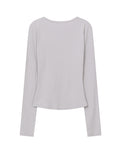 Unbalanced button long sleeves