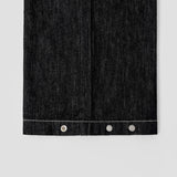 Raw Trendy Front Diagonal Cut Wide Fit Denim Pants