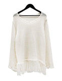Lynch Fringe V-Neck Knit