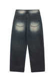 Frit Washing Wide Denim Pants