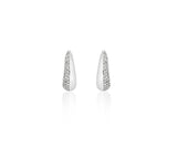 Claw Silver Half Pave One-Touch Earrings S