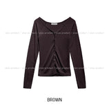 [U-BASIC] Etna slim button cardigan