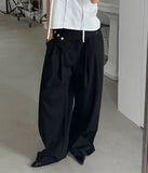 [BELT SET] CROSS LINE WIDE SLACKS