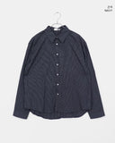 Big check collar overfit long-sleeved shirt