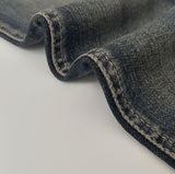 Vintage Washing Patch Embroidery Slim Fit Bootcut Low Denim Pants