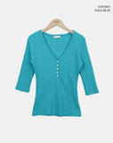Lopon Ribbed Three Quarter T-shirt