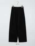 [unisex] Lela Pin Tuck Banding Wide Cotton Pants