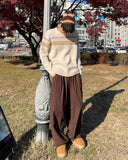 Nordic boucle pattern round knit