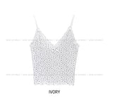 Marie Flower Lace Ruffle Crop Sleeveless