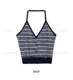 Multi strip knit halter sleeveless
