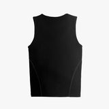 Overlock line ribbed sleeveless