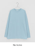 [unisex] Napyu Slit Over Plain Long Sleeve Tee