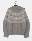 Helky Nordic Pattern Two-Way Knit Zip-Up
