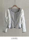 Kelberin Tweed Heart Neck Puff Short Jacket