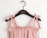 Mass Chiffon Frill Banding Ribbon Strap Sleeveless