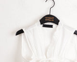 Leeum pleated shirring string sleeveless blouse