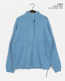 Cotic Bokashi Color Matching Half Snap Button Knit