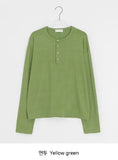 [unisex] Yansa Henley Neck Long Sleeve Tee