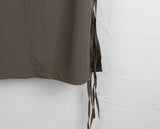 Loading Side Ribbon String Side Slit Back Banding Nylon Long Skirt