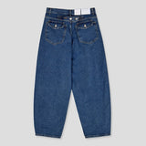Lock Adjust Button Balloon Denim Pants