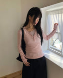 Karun Snap V-Neck Long Sleeve T-Shirt