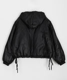 [BAONHAUS] Linmove Glossy Pocket Ribbon Hood Padding Jumper
