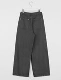 [unisex] Aruco incision rivet cotton wide pants