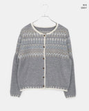 Sone Nordic Round Neck Long Sleeve Knit Cardigan