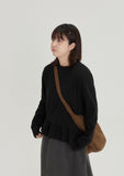 [BAONHAUS] Remuse Cotton Round Frill Long Sleeve Tee