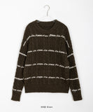 Verot Stripe Wool Cable Knit