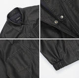 Washed double pocket crop blouson