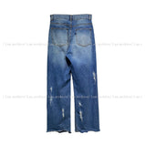 Vent relief damage wide denim