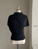Evid Shirring Drape T-Blouse