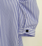 Nine Stripe Puff Short Sleeve Shirt Blouse
