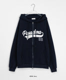 Rucoto two-way lettering printing over hood zip-up